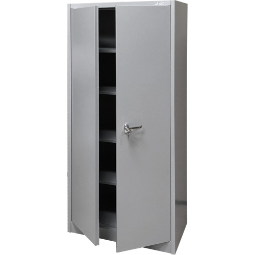Storage Cabinet, Steel, 4 Shelves, 66" H x 30" W x 15" D, Grey Absolute Business Supply