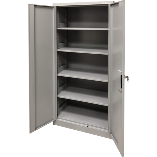 Armoire de rangement, Acier, 4 Tablettes, 78" h x 36" la x 24" P, Gris Absolute Business Supply