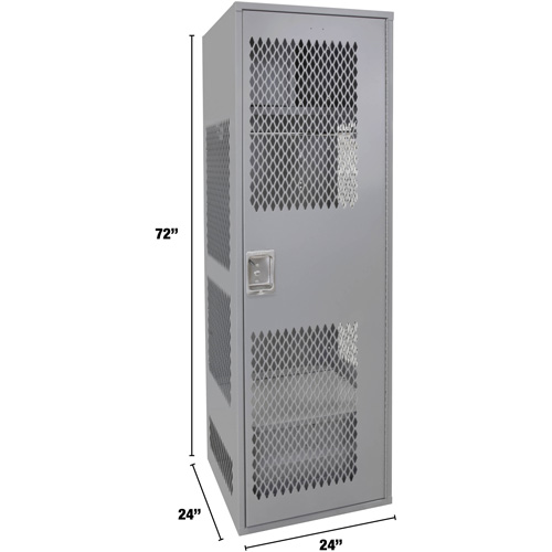 Casier pour &eacute;quipement avec porte, Acier, 24" la x 24" p x 72" h, Gris Absolute Business Supply