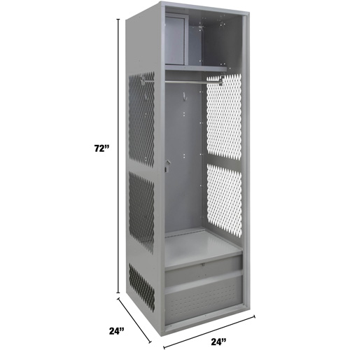 Gear Locker, Steel, 24" W x 24" D x 72" H, Grey Absolute Business Supply