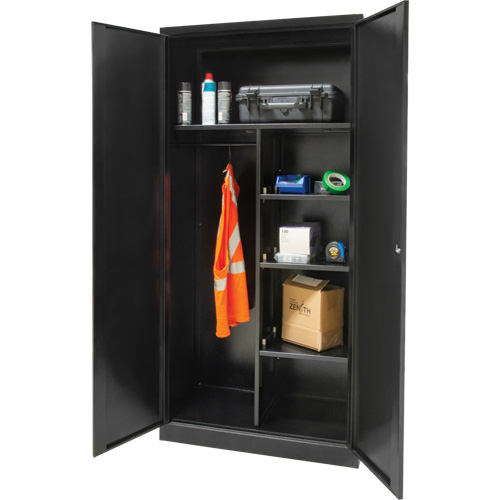 Armoire de rangement combin&eacute;e, 36" la x 18" p x 72" h, Noir Absolute Business Supply