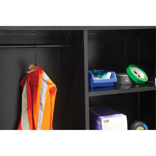 Armoire de rangement combin&eacute;e, 36" la x 18" p x 72" h, Noir Absolute Business Supply