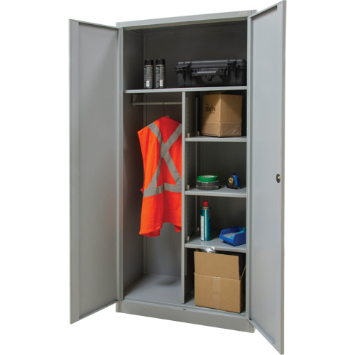 Armoire de rangement combin&eacute;e, 36" la x 18" p x 72" h, Gris Absolute Business Supply