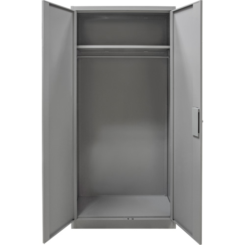 Wardrobe Storage Cabinet, Steel, 36" W x 18" D x 72" H, Grey Absolute Business Supply