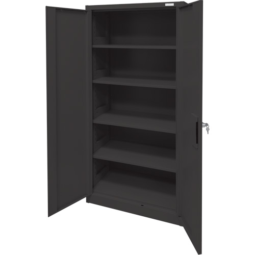 Storage Cabinet, Steel, 4 Shelves, 78" H x 36" W x 24" D, Black Absolute Business Supply