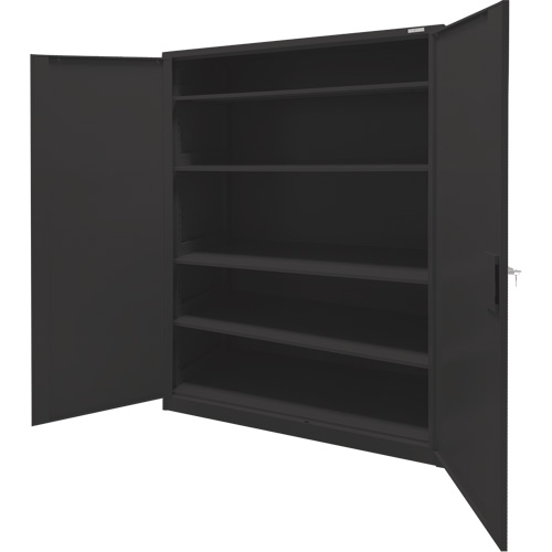 Armoire d'entreposage, Acier, 4 Tablettes, 78" h x 48" la x 24" P, Noir Absolute Business Supply