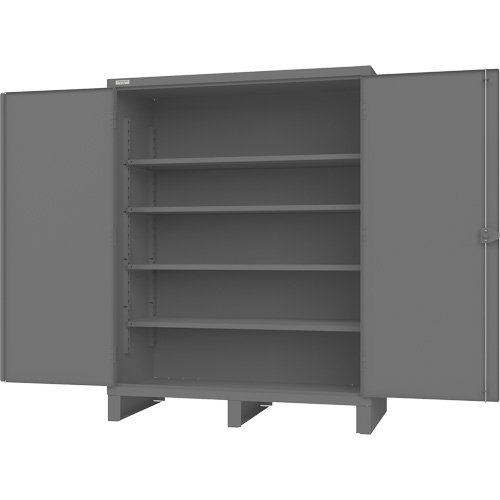 Armoire avec portes encastr&eacute;es, Acier, 4 Tablettes, 78" h x 60" la x 30" P, Gris Absolute Business Supply