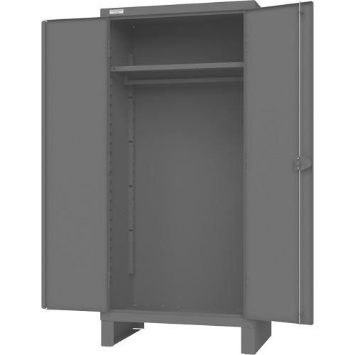 Cabinet with Hanging Bar & Standard Recessed Doors, Steel, 78" H x 36" W x 24" D, Grey Absolute Business Supply