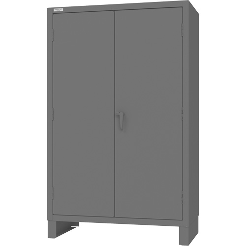 Cabinet with Hanging Bar & Standard Recessed Doors, Steel, 78" H x 48" W x 24" D, Grey Absolute Business Supply