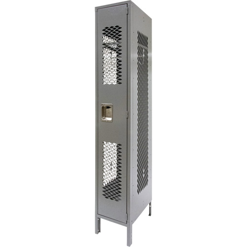 Vented Lockers, 12" x 18" x 78", Steel, Grey, Knocked Down, Perforated Absolute Business Supply
