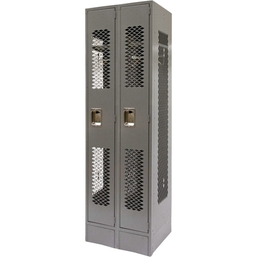 Casiers ventil&eacute;s, Bloc de 2, 24" x 18" x 78", Acier, Gris, D&eacute;mont&eacute;, Perfor&eacute; Absolute Business Supply