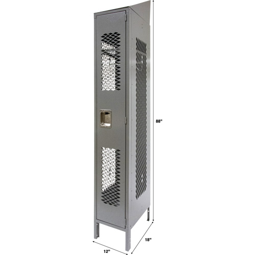 Casiers ventil&eacute;s, 12" x 18" x 88", Acier, Gris, D&eacute;mont&eacute;, Perfor&eacute; Absolute Business Supply