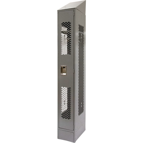 Vented Lockers, 12" x 18" x 88", Steel, Grey, Knocked Down, Perforated Absolute Business Supply