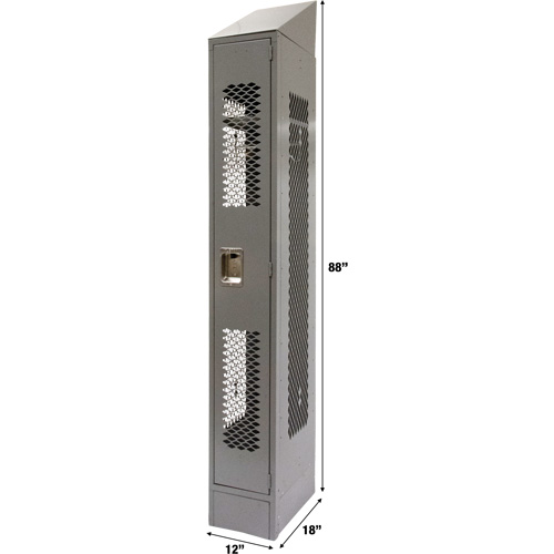 Vented Lockers, 12" x 18" x 88", Steel, Grey, Knocked Down, Perforated Absolute Business Supply
