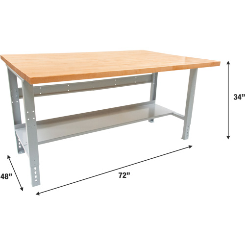 Industrial Modular Workbench, 1000 lbs. Cap., 72" W x 48" D Absolute Business Supply