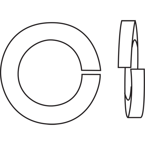 Split Lock Washer, 1/2", Yellow Zinc Absolute Business Supply