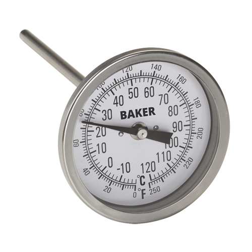 Bi-Metal Thermometers, Contact, Analogue, 0-250°F (-20-120°C) Absolute Business Supply