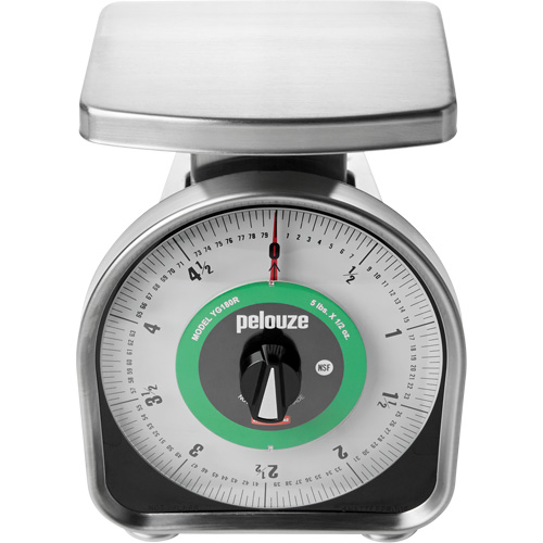 Pelouze Mechanical Portion Control Scale, 5 lbs. / 2.3 kg Cap., 10 g / 0.5 oz. Graduations Absolute Business Supply