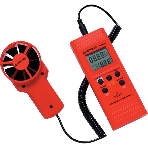 An&eacute;mom&egrave;tre et thermom&egrave;tre TMA10A, Sans enregistrement des donn&eacute;es, Gamme de v&eacute;locit&eacute; d'air de 0,4 - 25 m/sec Absolute Business Supply