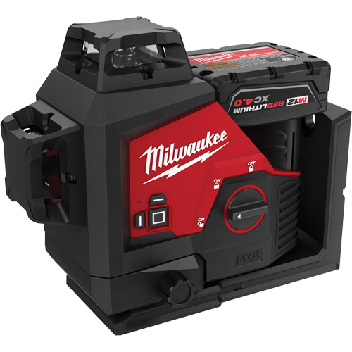 M12 360-Degree 3-Plane Cordless Laser Kit, 125' (38.1 m), 530 Nm Absolute Business Supply
