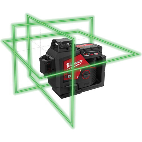 M12 360-Degree 3-Plane Cordless Laser Kit, 125' (38.1 m), 530 Nm Absolute Business Supply