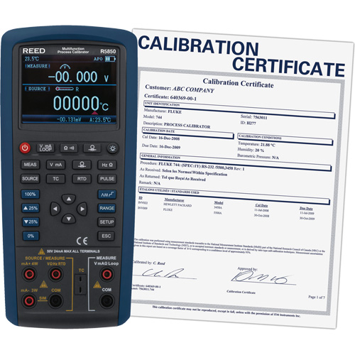 Multifunction Process Calibrator with Calibration Certification, Without Data Logging, Portable, 5 Processes Absolute Business Supply