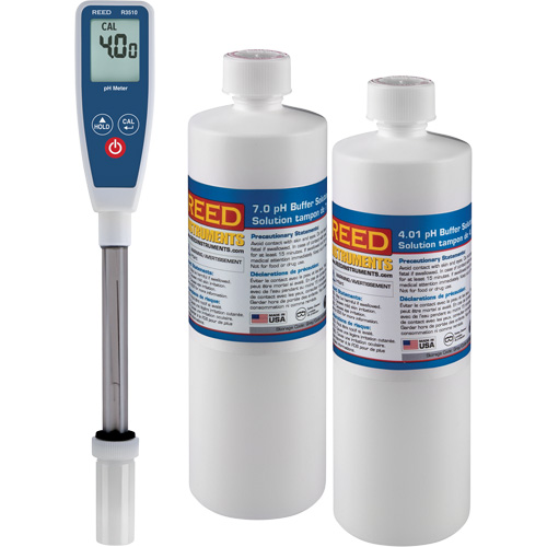 Long Stem pH Meter & 4pH/7pH Buffer Solution Kit Absolute Business Supply