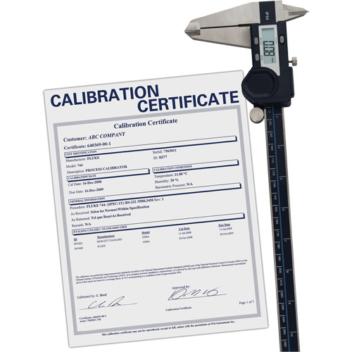 Pied &agrave; coulisse num&eacute;rique avec certificat de traçabilit&eacute;, R&eacute;solution de 0,0005" (0,01 mm), 0" - 12" (0 mm - 300 mm) gamme de mesure Absolute Business Supply