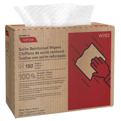 Pro Tuff-Job Scrim Reinforced Wipers, All-Purpose, 16-3/4" L x 9-3/4" W Absolute Business Supply