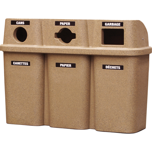 Contenants de recyclage Bullseye, Bord de rue, Plastique, 3 x 22 gal. US Absolute Business Supply