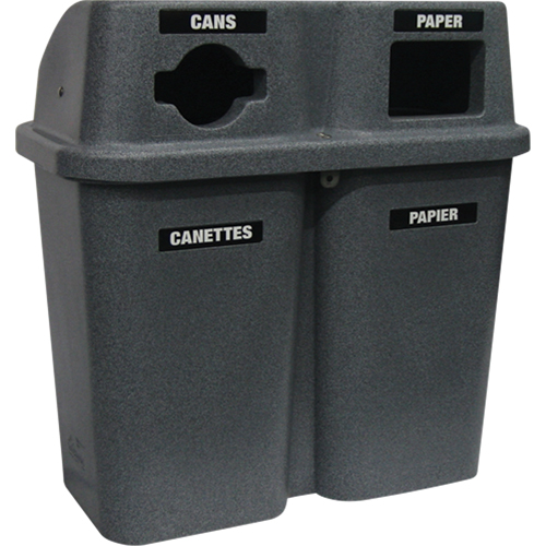 Contenants de recyclage Bullseye, Bord de rue, Plastique, 2 x 22 gal. US Absolute Business Supply