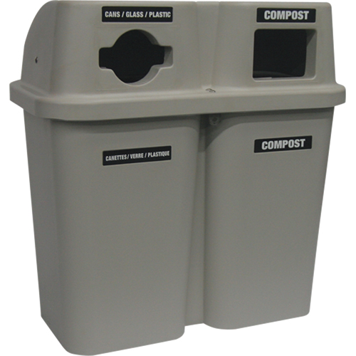 Recycling Containers Bullseye, Curbside, Plastic, 2 x 22 US gal. Absolute Business Supply