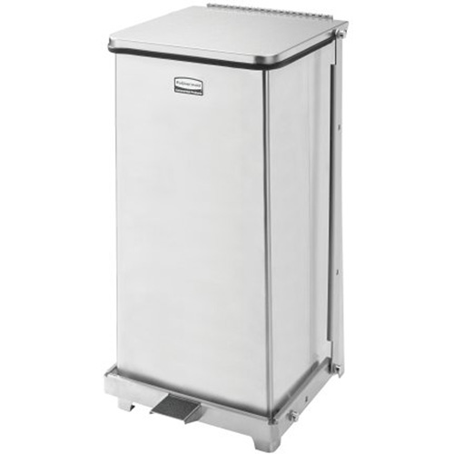Defenders&reg; Square Step Can with Liner, Stainless Steel, 6.5 US gal. Capacity Absolute Business Supply
