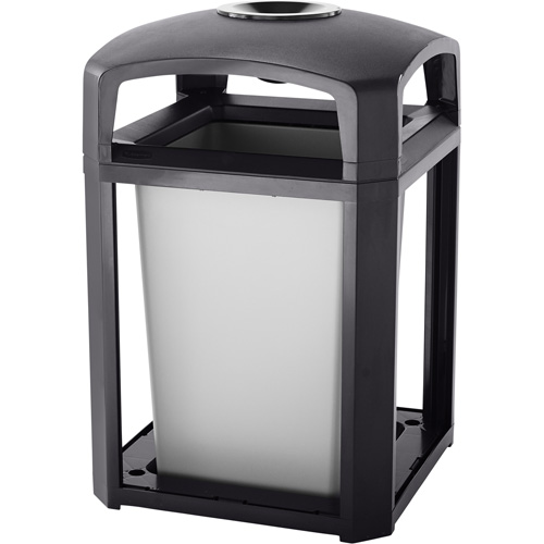 Landmark Series Waste Receptacle & Ash Tray, Plastic, 35 US gal. Capacity, 40" Height Absolute Business Supply
