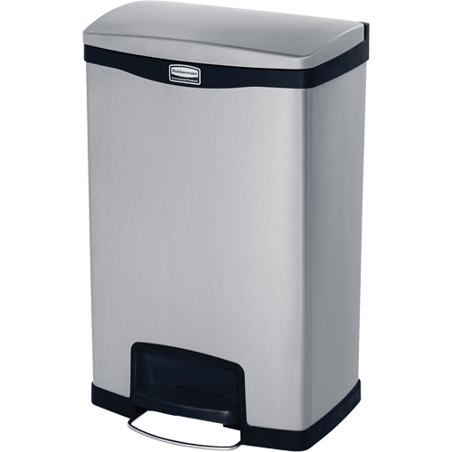 Slim Jim&reg; Waste Container, Stainless Steel, 13 US gal. Capacity Absolute Business Supply