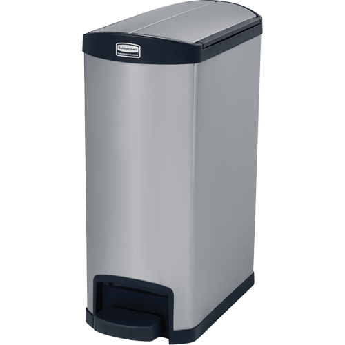 Slim Jim&reg; Waste Container, Stainless Steel, 13 US gal. Capacity Absolute Business Supply