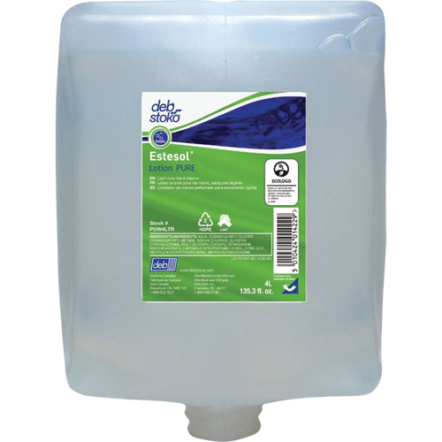 Savon pour les mains, les cheveux et le corps Estesol PURE, Cr&egrave;me, 4 L, Recharge, Fraîcheur Absolute Business Supply