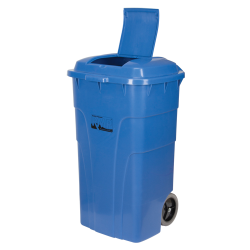Roll Out Recycling Bin, Curbside, Polyethylene, 65 US gal. Absolute Business Supply