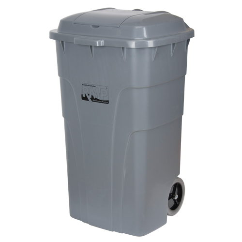 Roll Out Garbage Bin, Polyethylene, 65 US gal. Absolute Business Supply