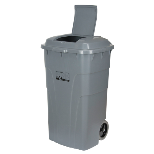 Roll Out Garbage Bin, Polyethylene, 65 US gal. Absolute Business Supply