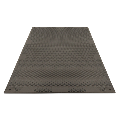 Medium-Duty Ground Protection, 4' x 8', High Density Polyethylene, Smooth/Textured, Black Absolute Business Supply