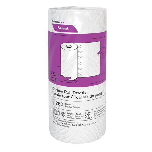 Rouleau d'essuie-tout de cuisine Pro Select, 2 Pli, 250 Feuilles/rouleau, 8" la, 11" lo Absolute Business Supply