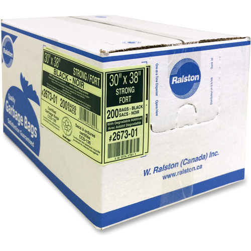 Industrial Garbage Bags, Strong, 38" W x 30" L, 0.85 mils, Black Absolute Business Supply