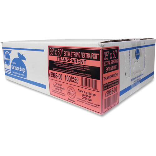 Industrial Garbage Bags, X-Strong, 35" W x 50" L, 0.95 mils, Clear Absolute Business Supply