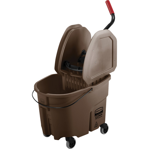WaveBrake&reg; Mop Bucket & Wringer Combo Pack, Down Press, 8.75 US Gal.(35 Quart), Brown Absolute Business Supply