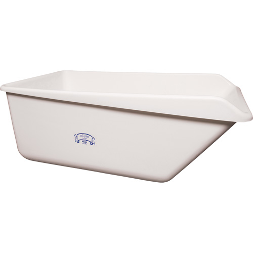 Bac de rangement avec rebord inclin&eacute;, Plastique, Blanc Absolute Business Supply