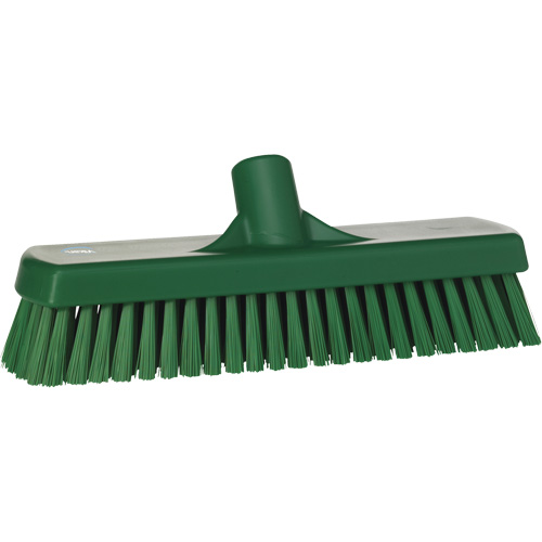 Deck & Wall Scrub Brush, Stiff Bristles, 12", Polyester, Green Absolute Business Supply