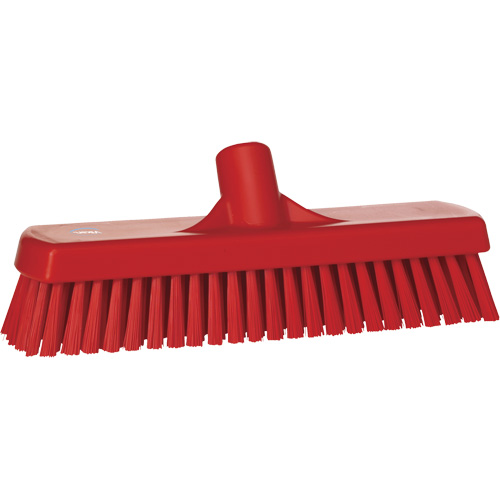 Deck & Wall Scrub Brush, Stiff Bristles, 12", Polyester, Red Absolute Business Supply