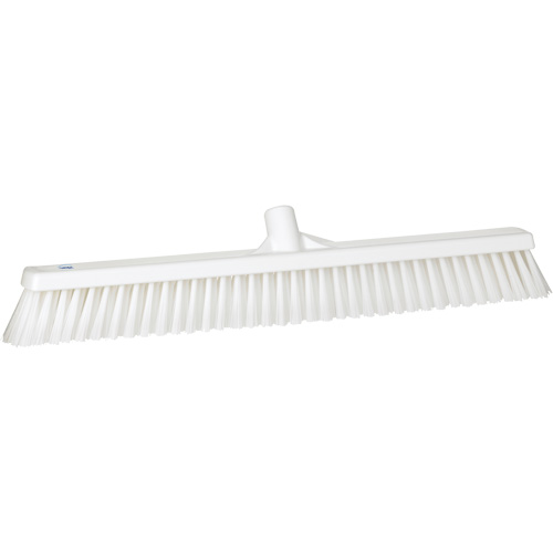 Combo Bristle Push Broom, Coarse/Fine Bristles, 24", Polyester, White Absolute Business Supply