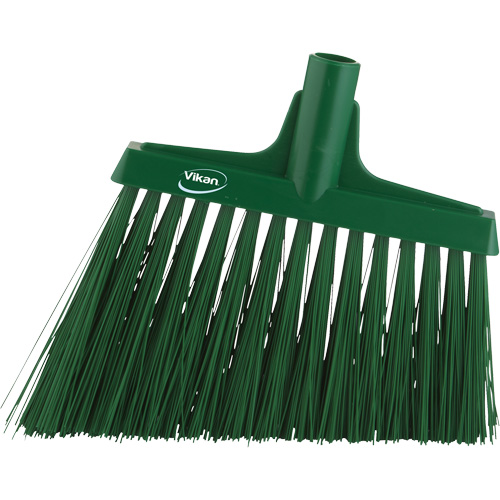 Angle Broom Head, X-Coarse Bristles, 12", Polyester, Green Absolute Business Supply
